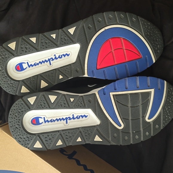 Champion Black and Red High-Top Sneakers with Logo Strap - Picture 2 of 3